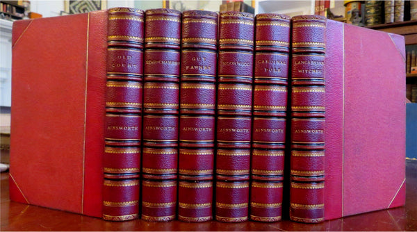 Collected Works lovely red leather 6 vol. set 1880 Ainsworth illustrated
