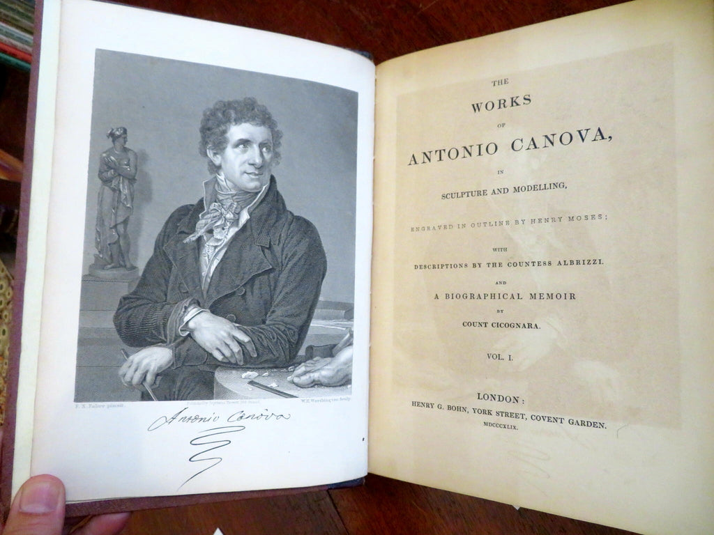 Antonio Canova Italian Sculptor Life & Works 1849 illustrated 3 vol. leather set