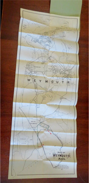 Weymouth Massachusetts 1910 detailed folding pocket city plan