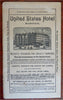 United States Hotel Boston Tourist's Map 1889 vintage advert folding pocket map