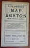 United States Hotel Boston Tourist's Map 1889 vintage advert folding pocket map