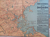 United States Hotel Boston Tourist's Map 1889 vintage advert folding pocket map