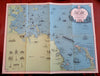 Boston Bay & Cape Cod Massachusetts c. 1940 cartoon pictorial map shipwrecks