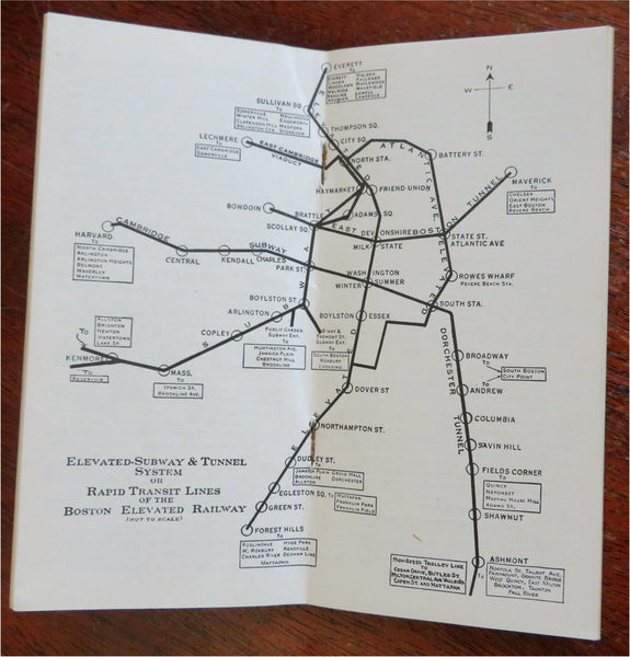 Boston Elevated Railway Tourist Guide 1933 travel brochure w/ transit map
