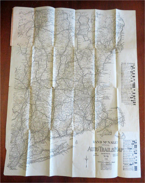 New England & New York Early Automobile Road Atlas 1918 Rand McNally pocket map