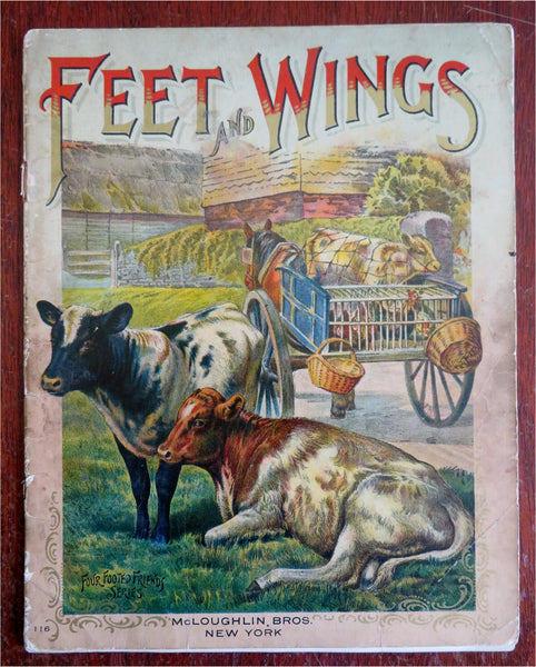 Feet & Wings Four Footed Friends 1870's McLoughlin Bros. pictorial juvenile book