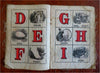 Little ABC Linen Book Children's Reading Primer c. 1890's pictorial fabric book