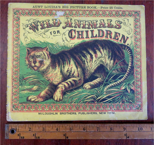 Wild Animals for Children Juvenile Zoology c. 1870's illustrated picture book