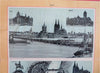 Rhine River Mainz Cologne 1880's Folding Panoramic strip Map Architectural Views
