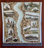 Rhine River Cologne Mainz Germany c. 1880's decorative panoramic map souvenir