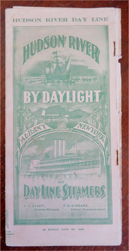 Hudson River Daylight Steamers 1905 vintage travel advertising pamphlet w/ maps