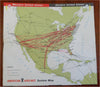 American Airlines System Map 1960 Travel Tourism Folding Brochure Vintage Advert