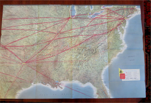 American Airlines System Map 1960 Travel Tourism Folding Brochure Vintage Advert