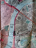 London city map 1870's Wonderful visitor tourist hand color linen backed lg. map