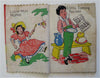 Lot x 2 Juvenile Linen Books Alphabet Nursery Rhymes c. 1890's illustrated books
