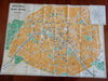 Paris City Plan Travel Brochure Folding Pocket Map c. 1950's city & metro map