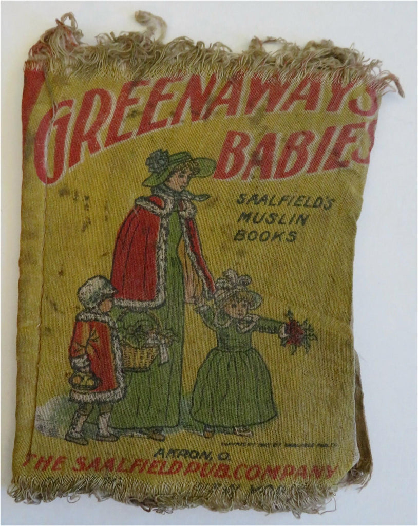 Kate Greenaway's Babies c. 1905 Art Nouveau juvenile Linen cloth fabric toy book