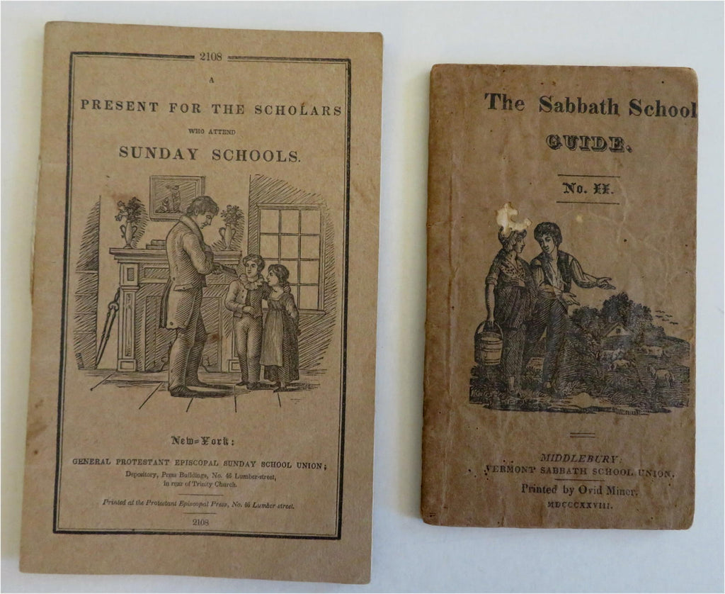 Sunday Scholars Present & Sabbath Guide c. 1820's Lot x 2 Christian Chap Books