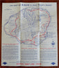 Kauai Hawaii Travel Brochure Large Folding Map c. 1950's tourist vintage ad