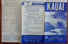 Kauai Hawaii Travel Brochure Large Folding Map c. 1950's tourist vintage ad