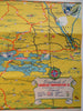 Lake Champlain Vermont New York Cartoon Pictorial Map c. 1950's tourist brochure