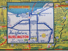 Lake Champlain Vermont New York Cartoon Pictorial Map c. 1950's tourist brochure