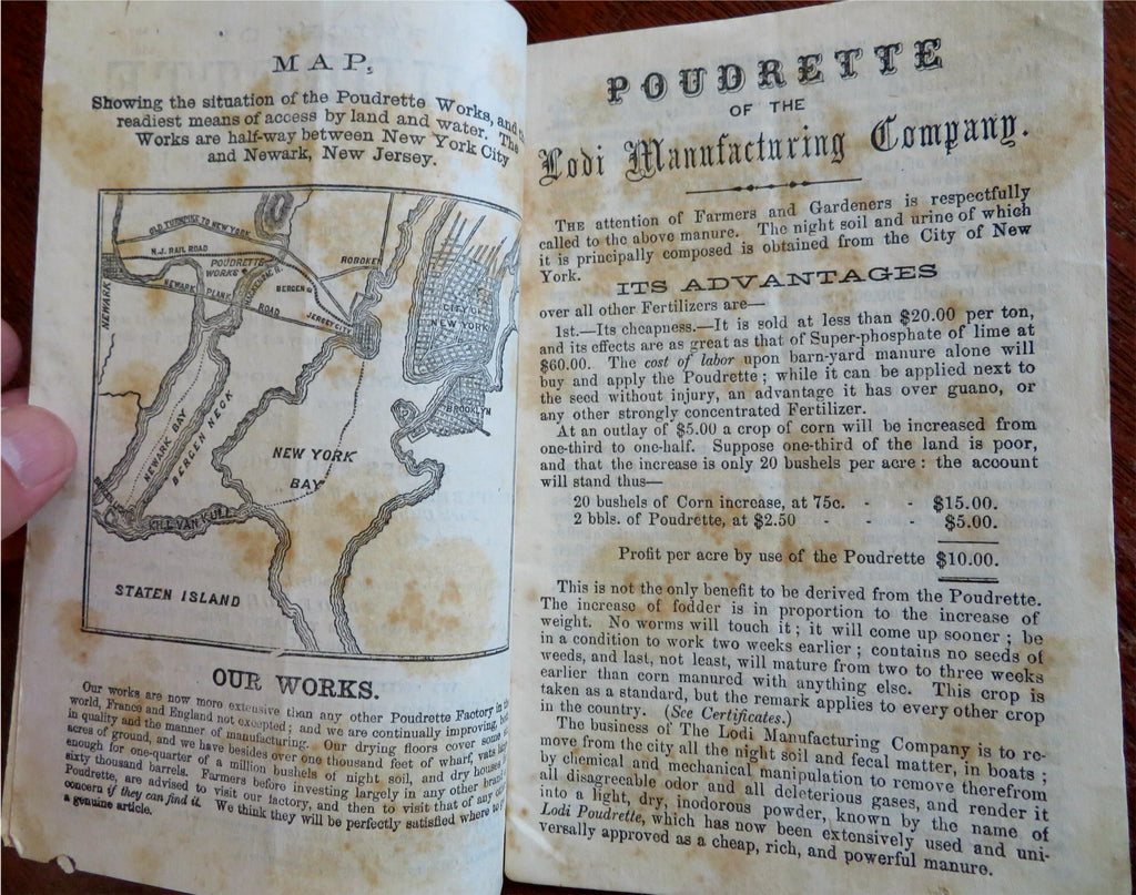 Lodi Manufacturing Farmer's Almanac for 1867 illustrated booklet w/ map