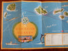 Hawaiian Airlines pictorial map 1957 color travel route map