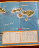 Hawaiian Airlines pictorial map 1957 color travel route map