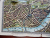 London UK Pictorial City Plan birds-eye view 1900 scarce color 3-D prospect map