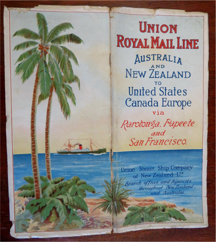 Australia New Zealand to San Francisco 1920's Union Royal Mail Line of NZ