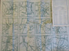 Berkshire Hills Western Mass. c.1920's detailed folding road map city plans