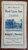 Stockbridge Mass. auto road Map Red Lion Inn c. 1920 advertising merchant promo