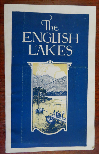 English Lake Country Travel Guide c. 1920's illustrated tourist booklet w/ map