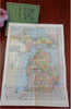 Michigan pocket Map 1904 Roy Olney Undertaker Furniture Dealer promo advert