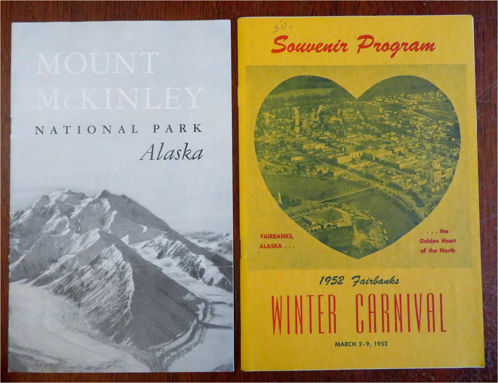 Alaska 1951-52 Fairbanks Winter Carnival & Mt. McKinley booklets Lot x 2