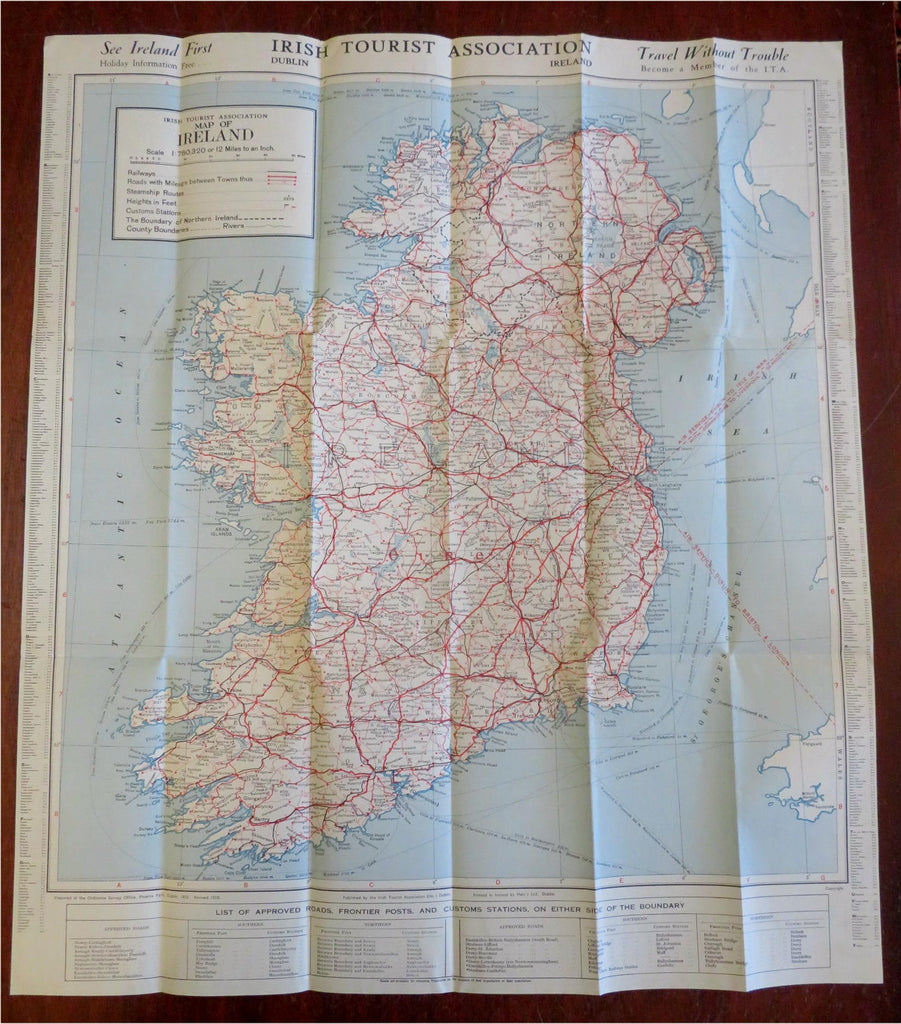 Ireland Tourist promo guide w/ map c. 1930's illustrated vintage brochure