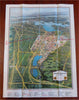 New York World's Fair 1939 Souvenir Map Brochure Illustrated Vintage Promo