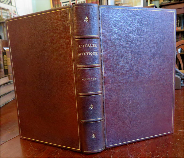 Mystic Italy Renaissance to Modern Italian History 1890 Gebhart leather book