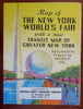 New York World's Fair Transit Map Nat'l Liberty Insurance 1939 Promo birds-eye