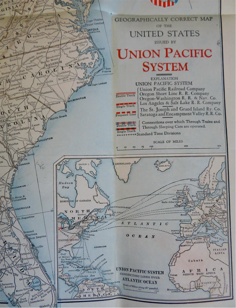 Union Pacific Railway 1931 Promotional Brochure Chinatown Grand Canyon U.S. Map