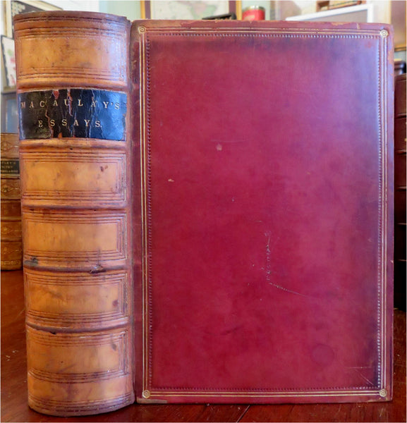 Lord Macaulay Critical & Historical Essays Edinburgh Review 1861 leather book