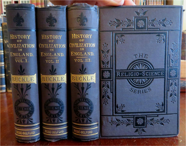 History of Civilization in England 1878 Buckle Intellectual History 3 vol. set