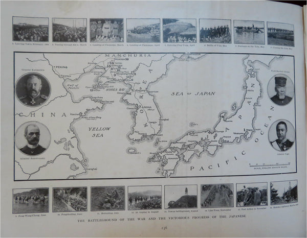 Russo-Japanese War Photographic War Record 1905 Hare huge illustrated book w/map
