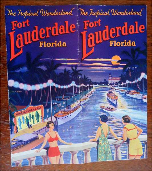 Fort Lauderdale Florida Tropical Wonderland c. 1940's promo tourist brochure