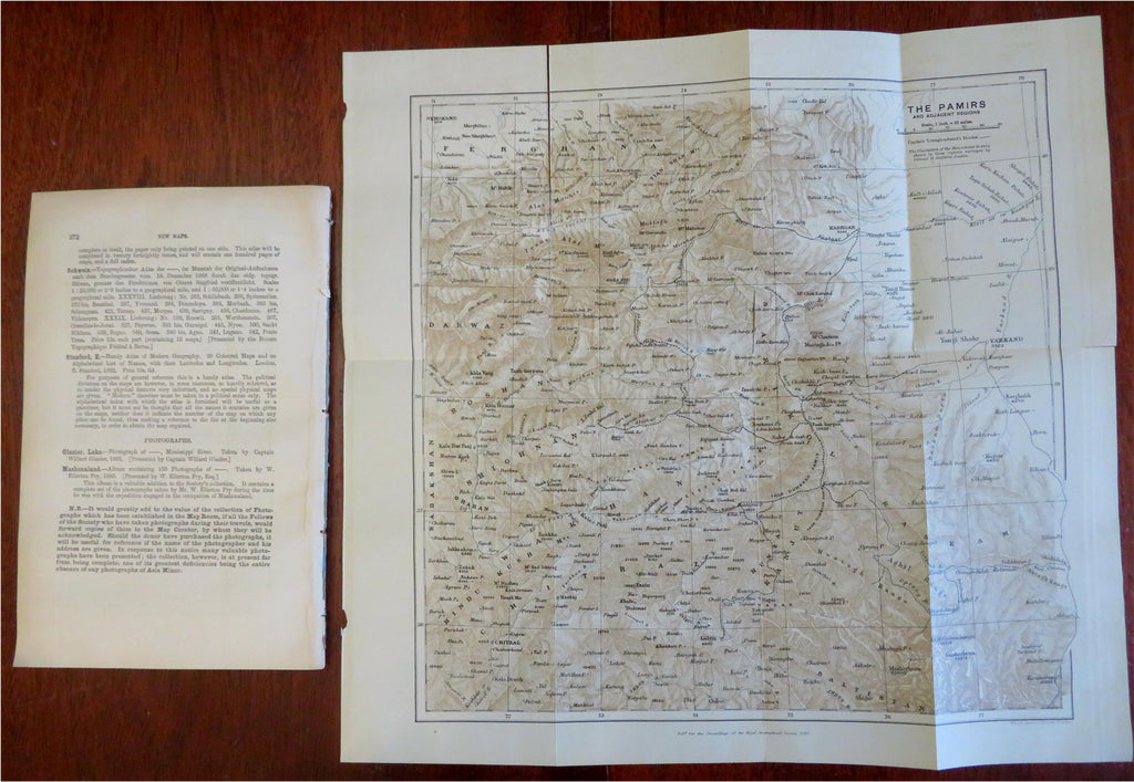Journey in the Pamir Oxus River 1892 Stanford Geographical magazine w/ maps