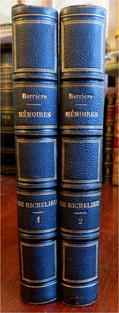 Memoirs Duke de Richelieu Armand de Vignerot du Plessis 1858 leather 2 vol. set