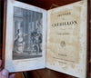 Claude de Crebillon Collected Works 1812 leather French 3 v. set Chippendale