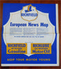 World War II European News Map Military Aircraft 1940 Richfield Oil Gas promo