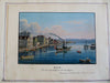 Zurich Switzerland Pont Neuf 1856 Dickerman tourist souvenir hand color print